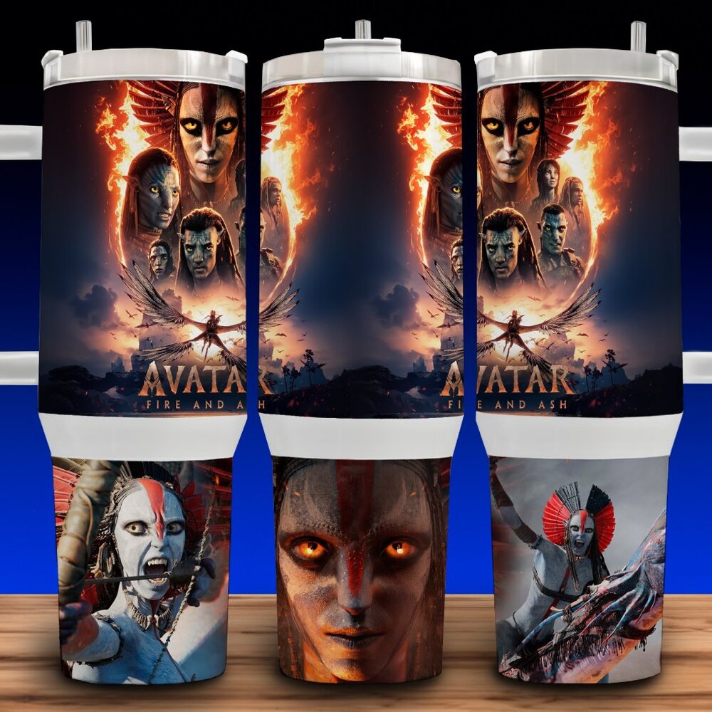 40oz Avatar Fire and Ash Na'Vi Pandora Movie Cup Mug Tumbler